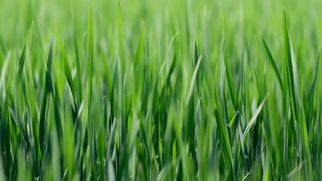 Close-up vibrant green grass field