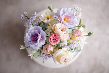 Beautiful floral arrangement in pastel colors for spring celebration