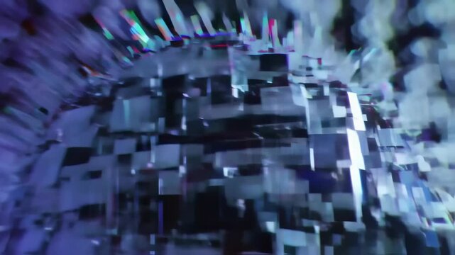 Abstract distortion pattern with purple hues