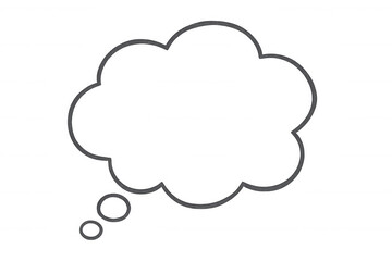 Empty thought bubble with a transparent background, perfect for adding your own text or images and representing thinking, ideas, and communication