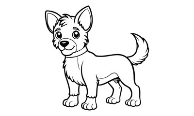 Roxy dog Kids t shirt design silhouette and vector line art, Detailed High-Quality Line Art, Suitable for Adult Coloring Books, Stress Relief, Relaxation, and Printable Art Therapy Projects.