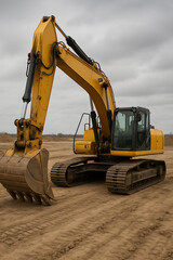 Fototapeta premium Excavator on Track high quality realistic image.