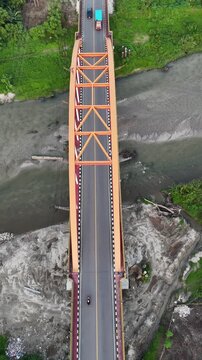 Dolago bridge, parigi moutong regency, central sulawesi, indonesia. bridge over the river