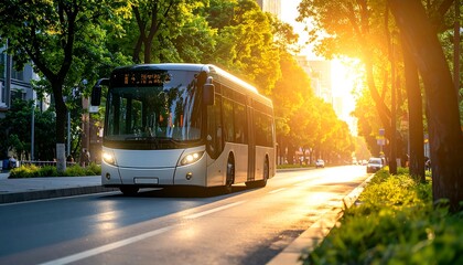 City bus on a sunny street