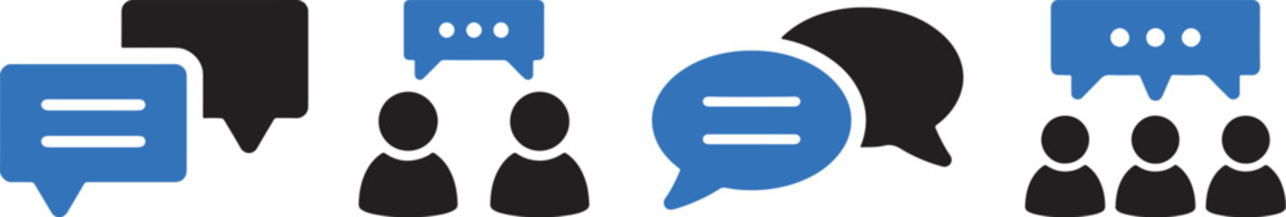 communication, speech bubble, conversation, dialogue, people, discussion, chat, message, talk, interaction, group, meeting, business, connection, teamwork, social, network, information, ideas, icons, 
