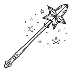 magic wand and stars