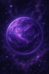 Fototapeta premium Cosmic Purple Planet high quality realistic image.