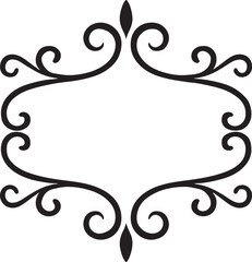 Decorative swirl calligraphic frame vector, perfect for elegant, vintage, and luxury designs.