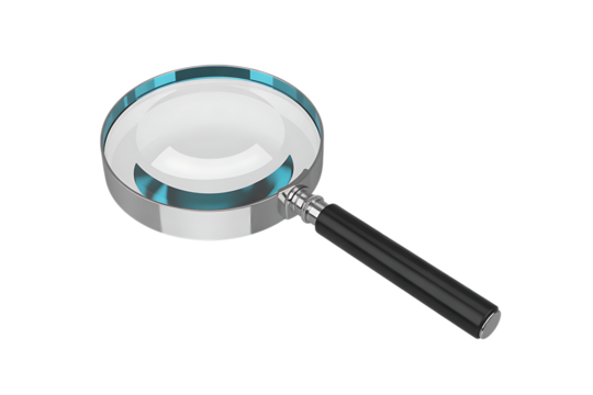 Inspect closely with a magnifying glass for detailed discovery and exploration of small objects