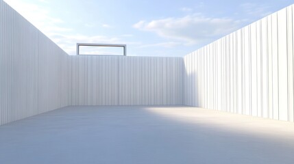 Empty modern architectural white room