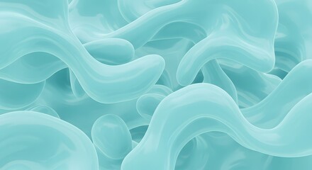 Fototapeta premium Abstract flowing shapes in shades of teal