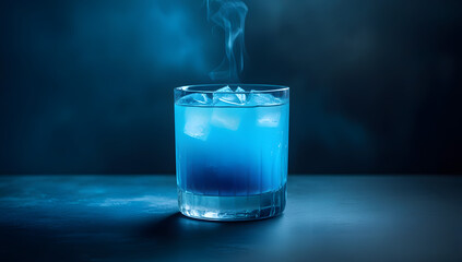 Moody Blue Smoky Cocktail on Ice
