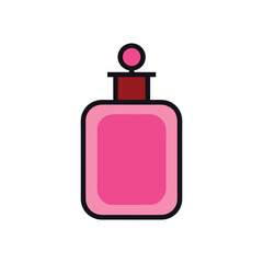 Obraz premium Pink color perfume bottle vector art illustration