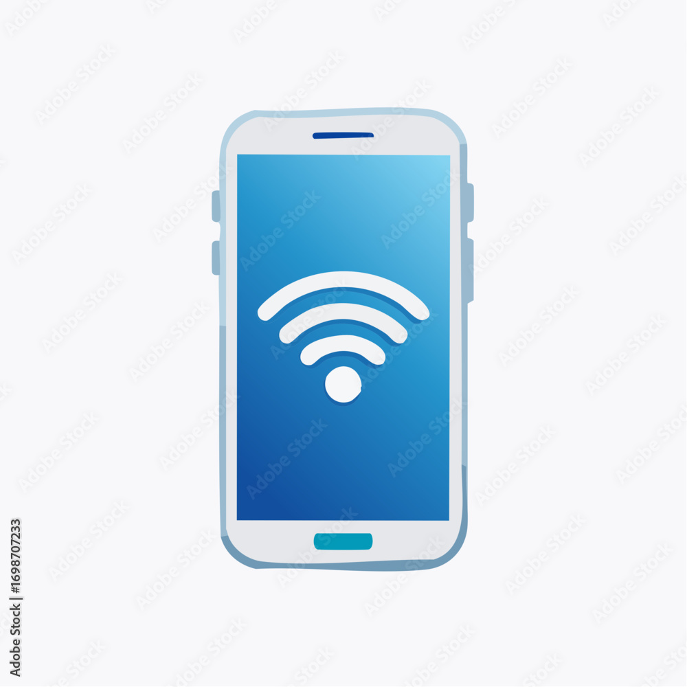 Poster a simple smartphone design with wi-fi symbol for connectivity and modern communication