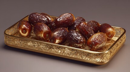 Obraz premium dates in gold tray