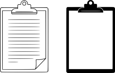 Obraz premium vector clipboard isolated on white background. clipboard with and without a sheet of paper for message notes. business or school clipboard 