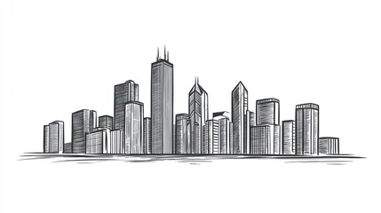 City skyline drawing