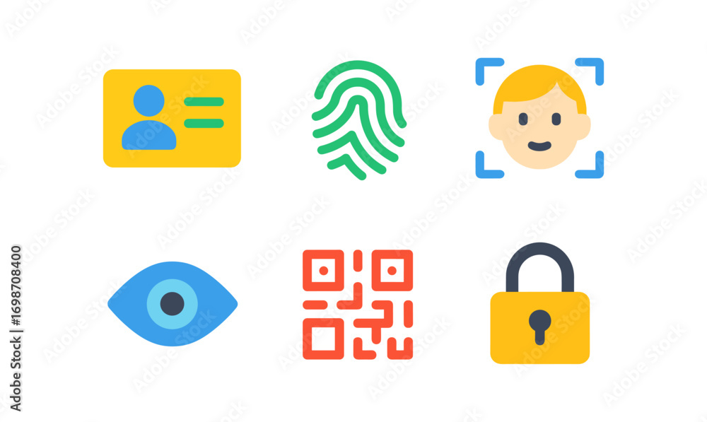 Aufkleber digital identity icons for security and authentication design projects