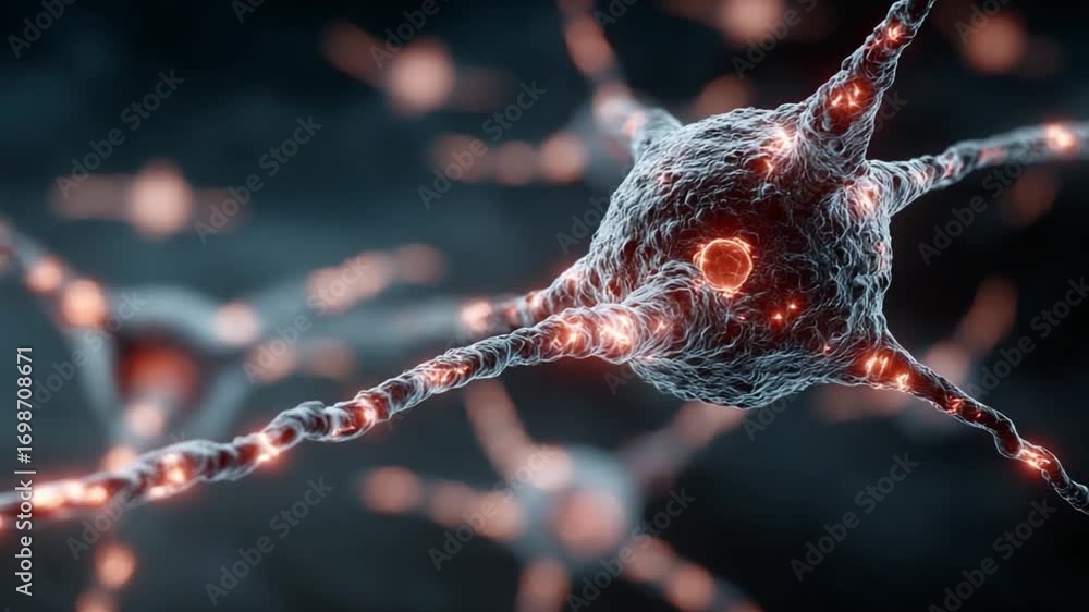Poster intricate neural network: a detailed, close-up representation of a neural network, showcasing the in