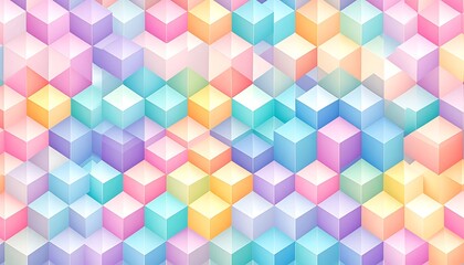 Obraz premium Colorful cubes arranged in a dense isometric mosaic pattern