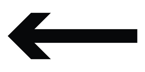 Arrowhead long vector icons. Bold pointing vector arrow icons. Isolated dark black side pointing vector arrow set. Black long line arrow icon on white background. EPS 10.  