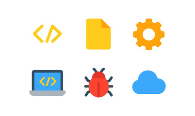Essential software development icons for design projects and digital communication