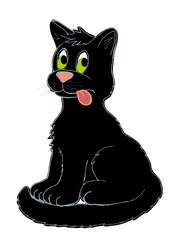 A black cat that appears to be blackly displeased
