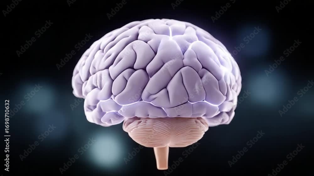 Poster intricate human brain: a detailed rendering of the human brain, a complex organ responsible for thou