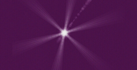 Abstract starburst of light emanating from a bright center against a deep purple textured background