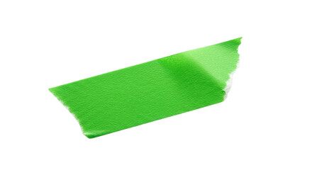 Adhesive Tape Green Textured Paper Close up of torn light bright green tape with rough edges on...