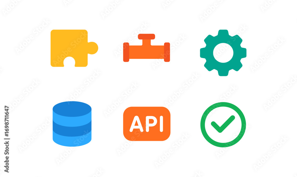 Poster integration testing icons for development and automation projects