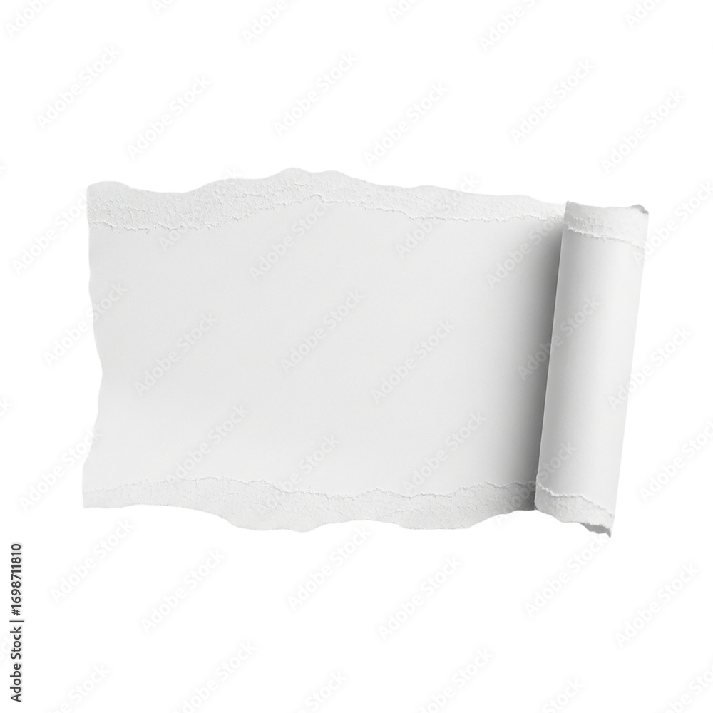 Poster ripped paper texture background torn edge paper sheet roll black background design element on transp