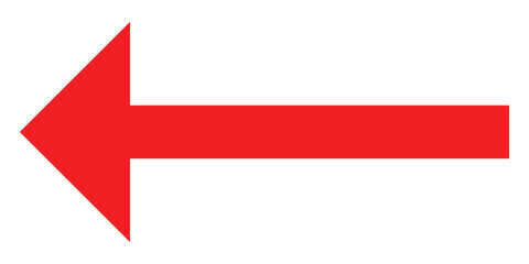 Isolated  red  pointing vector arrow set. Red long line arrow icon on white background.  Arrowhead long vector icons.  Bold pointing vector arrow icons. 