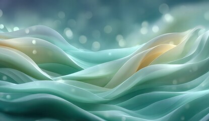 Obraz premium Abstract Serene Ocean Waves With Gentle Light And Sparkling Bubbles