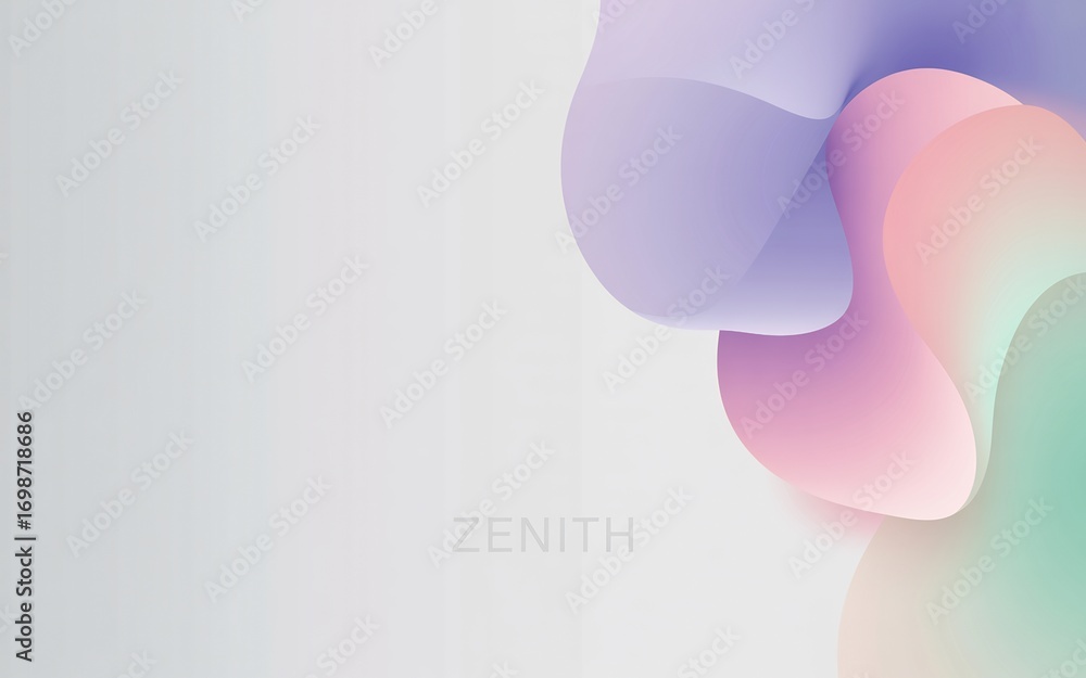 Aufkleber soft pastel abstract shapes with a gentle gradient, creating a calming and ethereal background