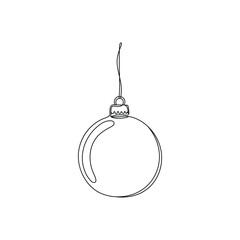 Christmas ball line art vector christmas bauble ornament.