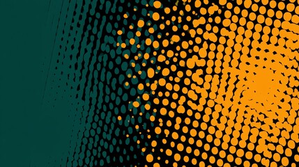 Teal and Sunflower Yellow Halftone Gradient