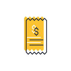 receipt icon. receipt Symbol sign for mobile concept and web design. Vector icon, Logo illustration, Vector graphics