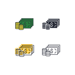 money icon. money Symbol sign for mobile concept and web design. Vector icon, Logo illustration, Vector graphics