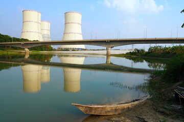 Fototapeta premium Boats on a river in Bangladesh. Ganges River Boat Transport