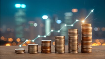 Money coins growth graph chart investment finance