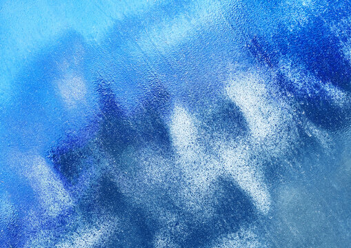 Blue oil paint abstract pattern texture background