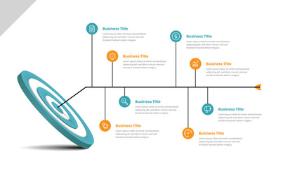 Business steps and goals representative simple flow infographic template design