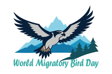 Fototapeta premium World Migratory Bird Day Osprey Hunting Vector