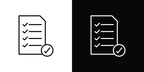 Survey icons. Stroke line art icons © Franklin