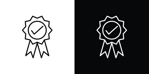 Rosette icons. Stroke line art icons