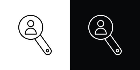 Recruitment icons. Stroke line art icons