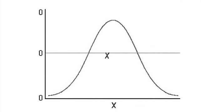 Graph Depicting a Symmetrical Distribution Curve Along the X-Axis Showcasing the Peak at the Center and Tapering off Towards the Edges