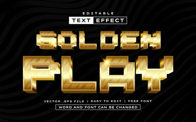 Golden Play 3D editable text effect style