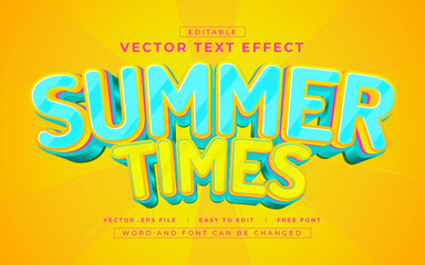 Summer Times 3D editable text effect style